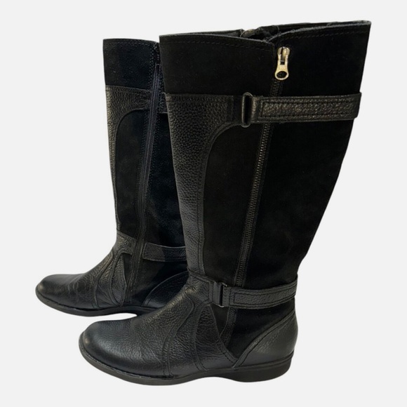 CLARKS Women’s Whistles Whey Black Zip Up Riding Boots Leather & Suede 8.5M - Picture 2 of 13